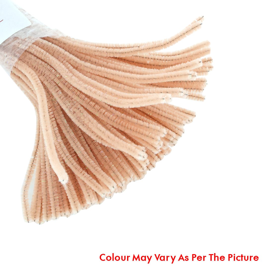 Crafteria Skin (Peach) Shimmer Pipe Cleaner (100Pcs Approx.)