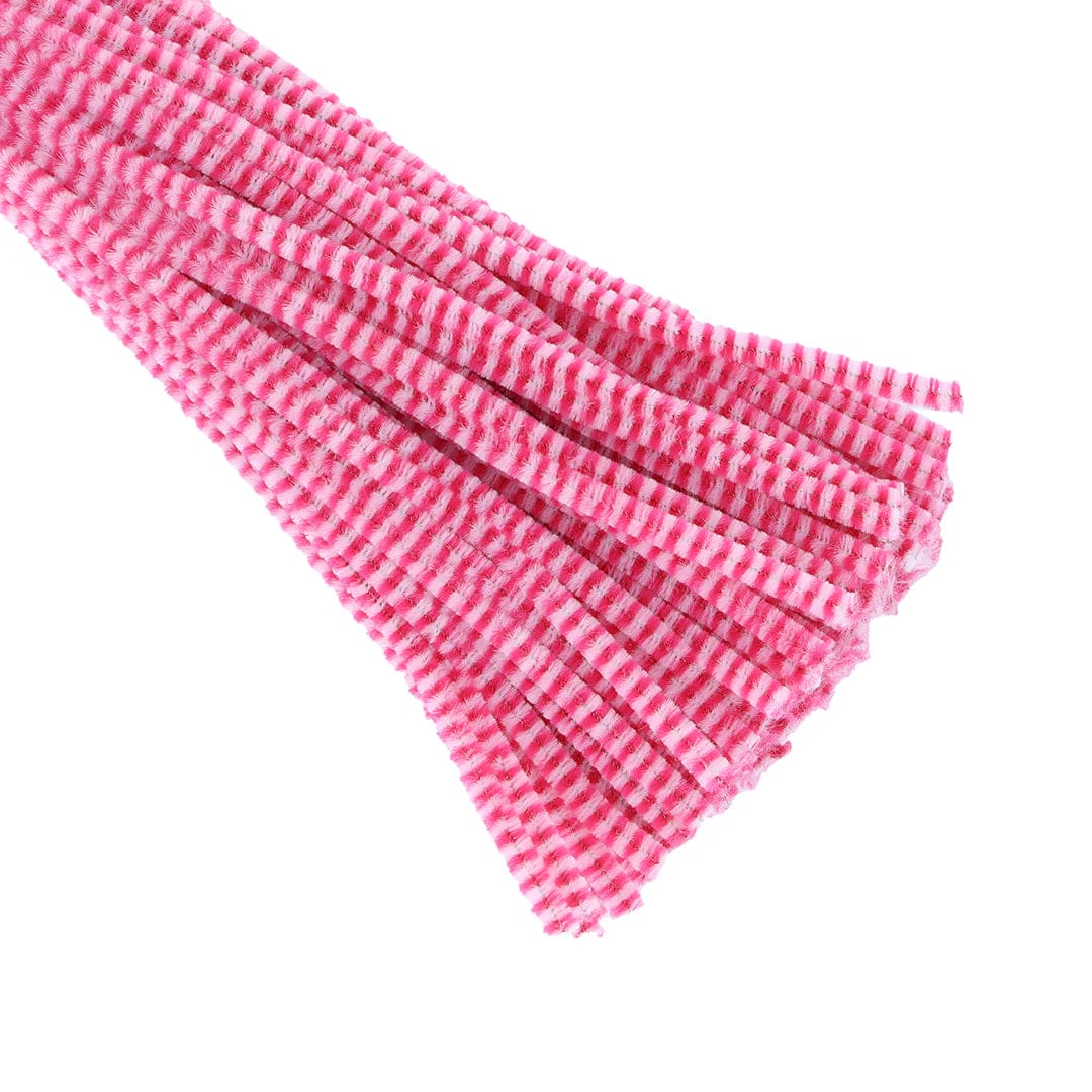 Crafteria White & Black Chenille Stripe Pipe Cleaners