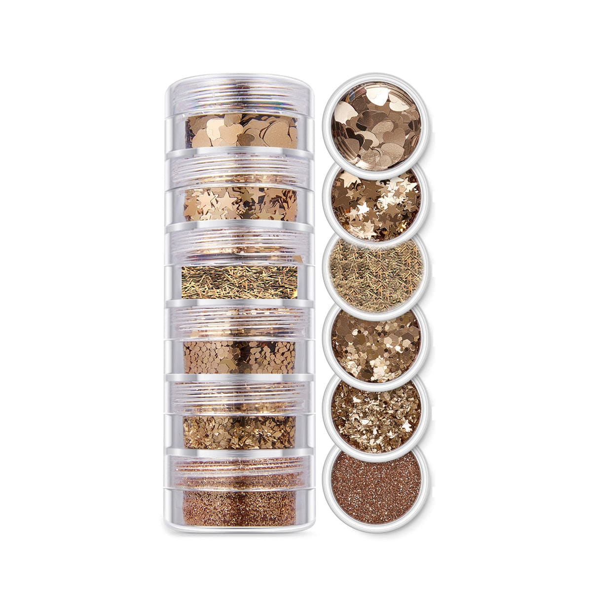 JUST CRAFT IT GLITTER & CHUNKS 6 In 1 Glitter & Chunks Champagne Sg10