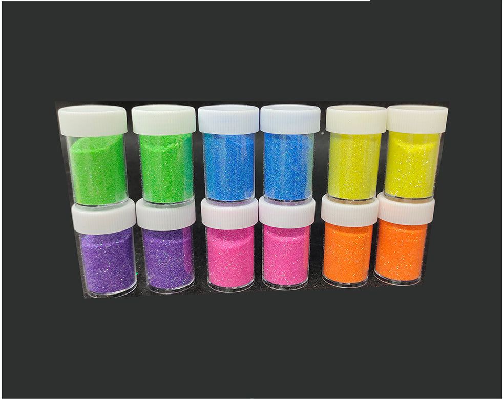 My Store GLITTERS 12 IN 1 6 FLOURSCENT GLITTER POWDER