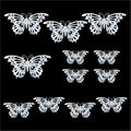 Crafteria Silver 3D Metallic Butterflies Decoration D01
