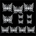 Crafteria Silver 3D Metallic Butterflies Decoration D02