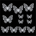 Crafteria Silver 3D Metallic Butterflies Decoration D04