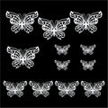 Crafteria Silver 3D Metallic Butterflies Decoration D05