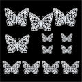 Crafteria Silver 3D Metallic Butterflies Decoration D06