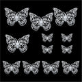 Crafteria Silver 3D Metallic Butterflies Decoration D07