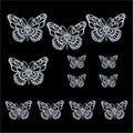 Crafteria Silver 3D Metallic Butterflies Decoration D08