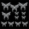 Crafteria Silver 3D Metallic Butterflies Decoration D09
