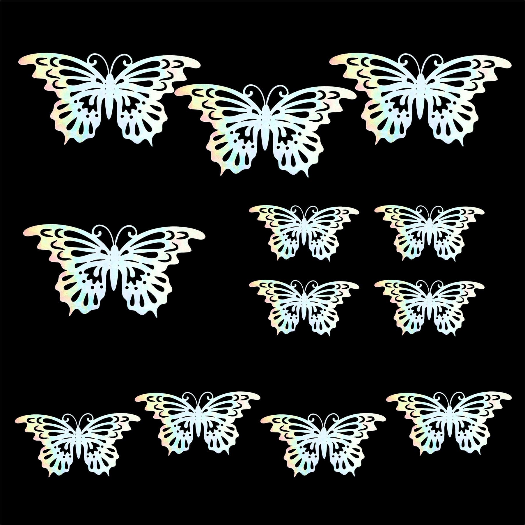 Crafteria Rainbow 3D Metallic Butterflies Decoration D01