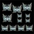 Crafteria Rainbow 3D Metallic Butterflies Decoration D02