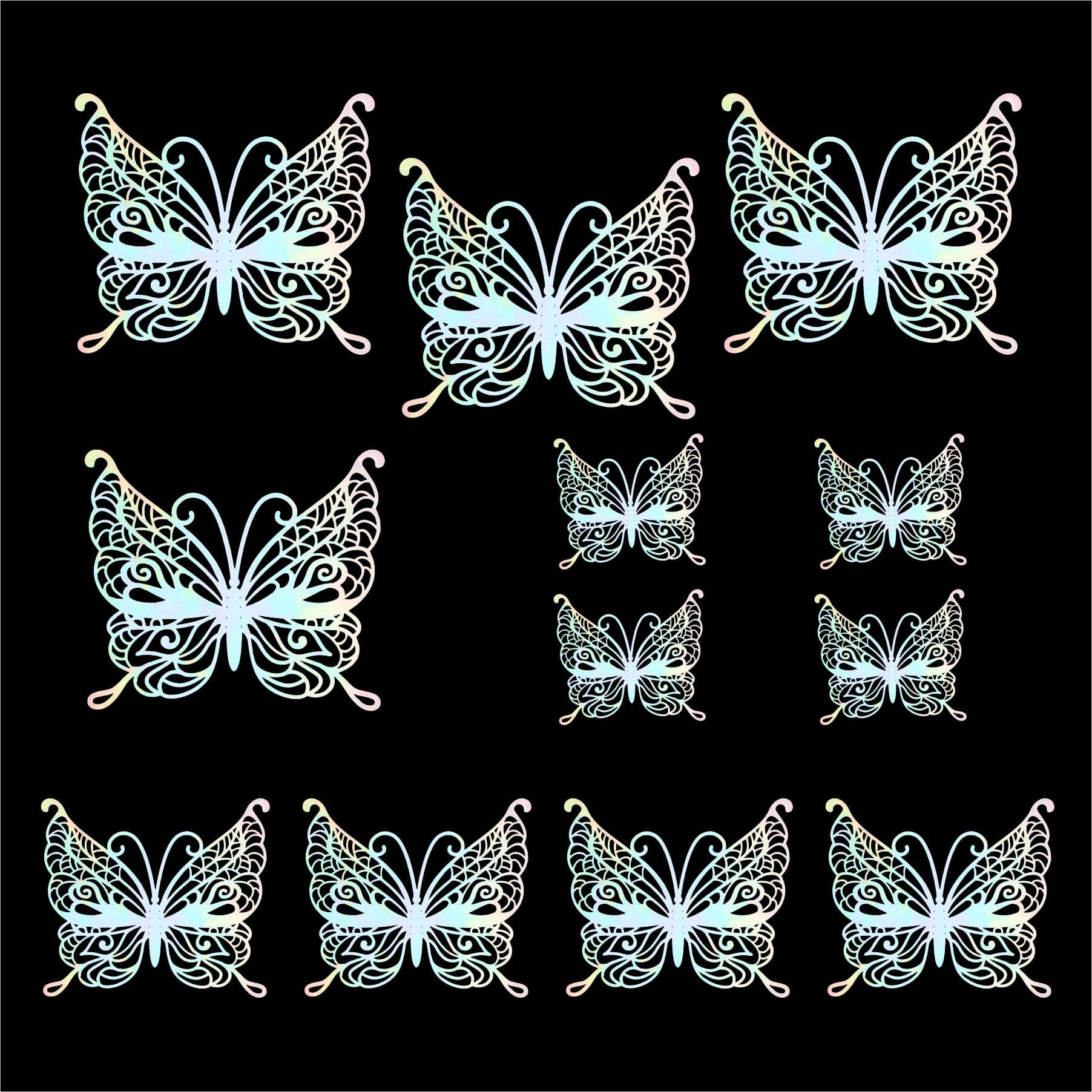Crafteria Rainbow 3D Metallic Butterflies Decoration D02