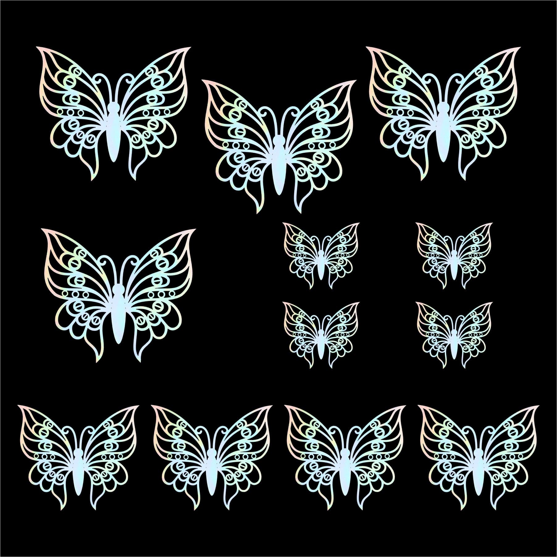 Crafteria Rainbow 3D Metallic Butterflies Decoration D03