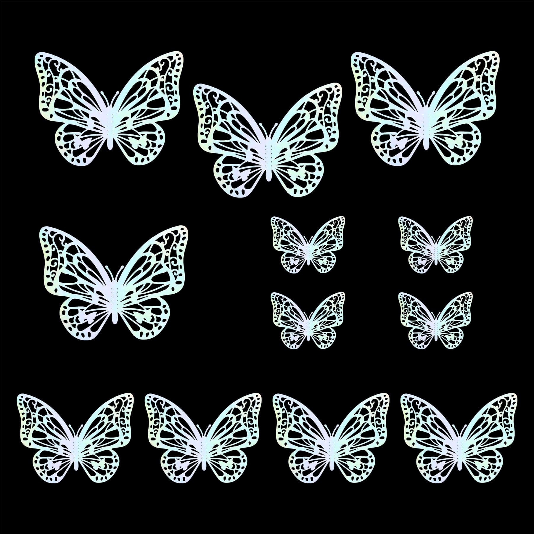 Crafteria Rainbow 3D Metallic Butterflies Decoration D04