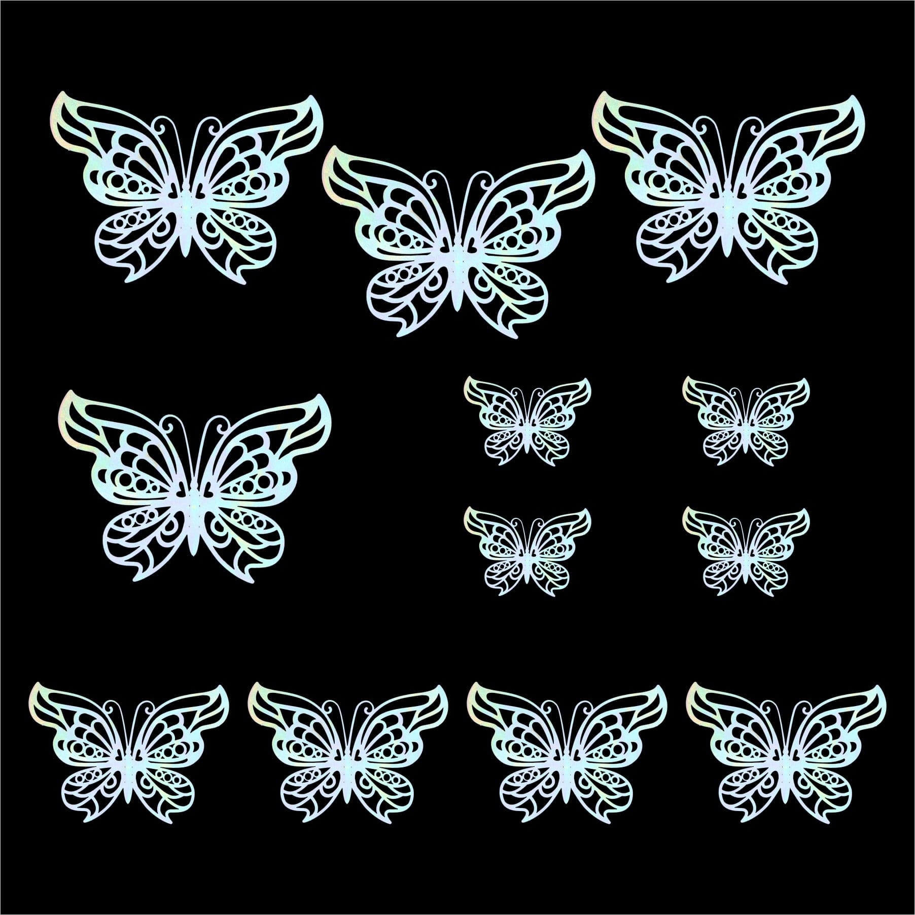 Crafteria Rainbow 3D Metallic Butterflies Decoration D05