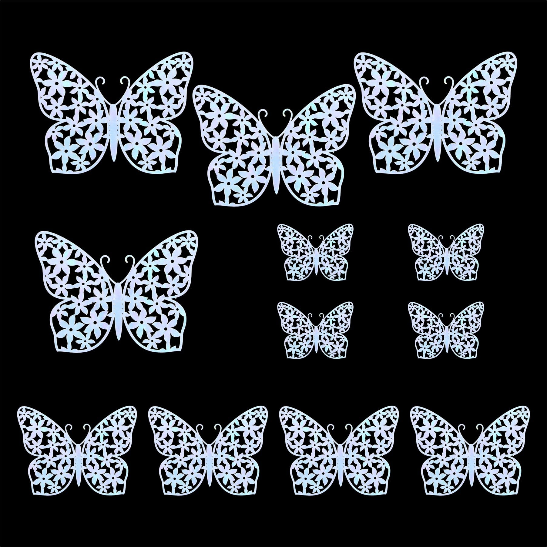Crafteria Rainbow 3D Metallic Butterflies Decoration D06