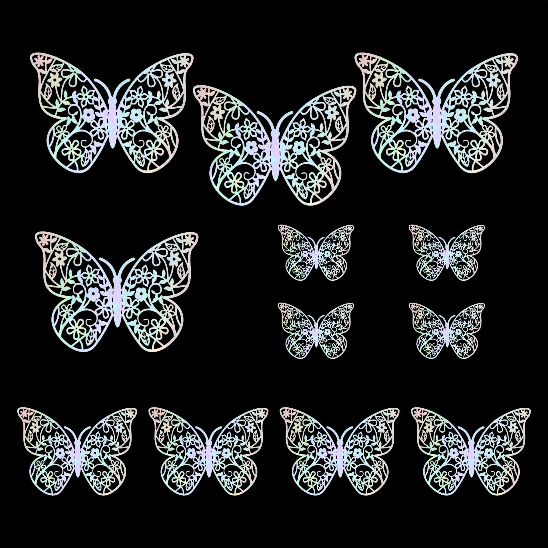 Crafteria Rainbow 3D Metallic Butterflies Decoration D07