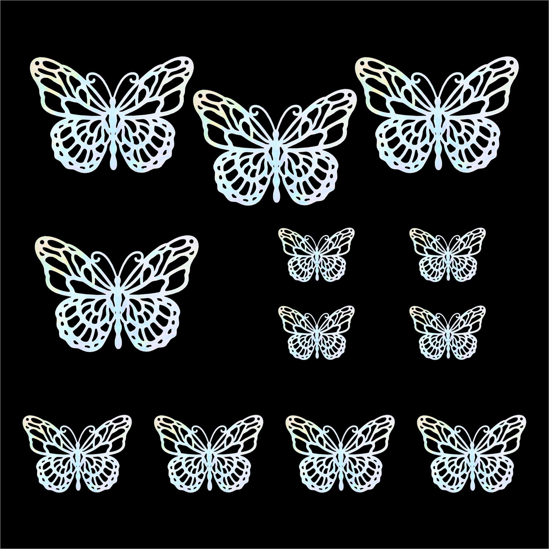 Crafteria Rainbow 3D Metallic Butterflies Decoration D08