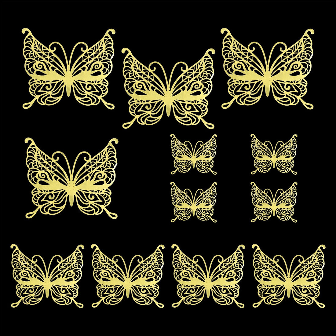 Crafteria Gold 3D Metallic Butterflies Decoration D02