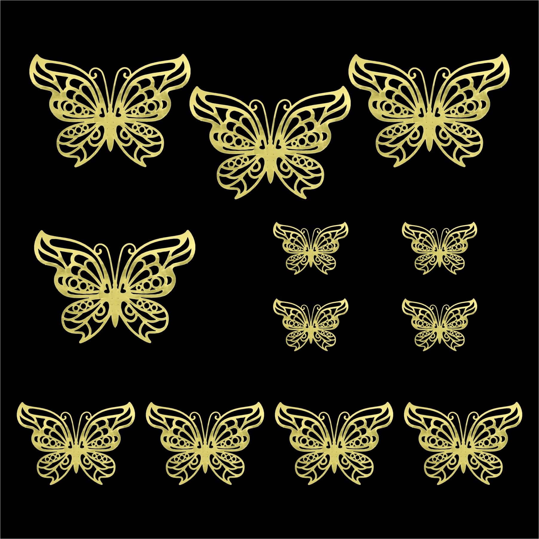 Crafteria Gold 3D Metallic Butterflies Decoration D05