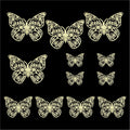 Crafteria Gold 3D Metallic Butterflies Decoration D07