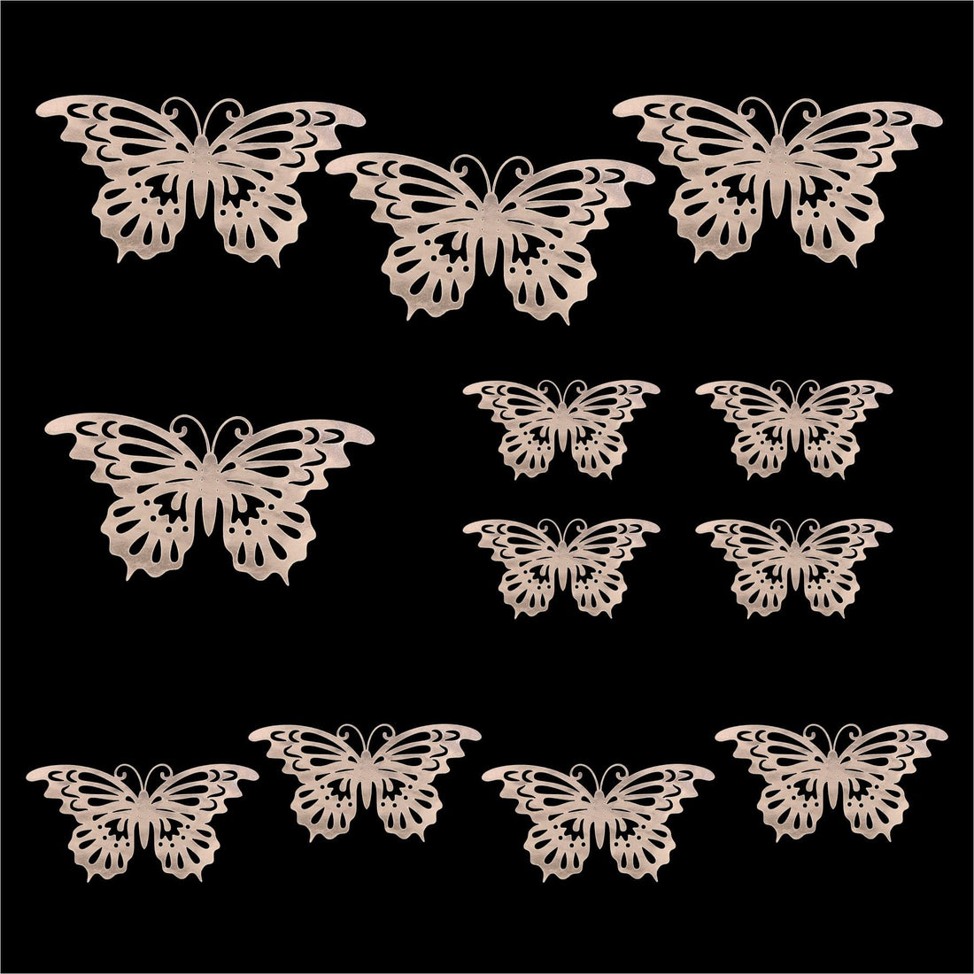 Crafteria Gold 3D Metallic Butterflies Decoration D01