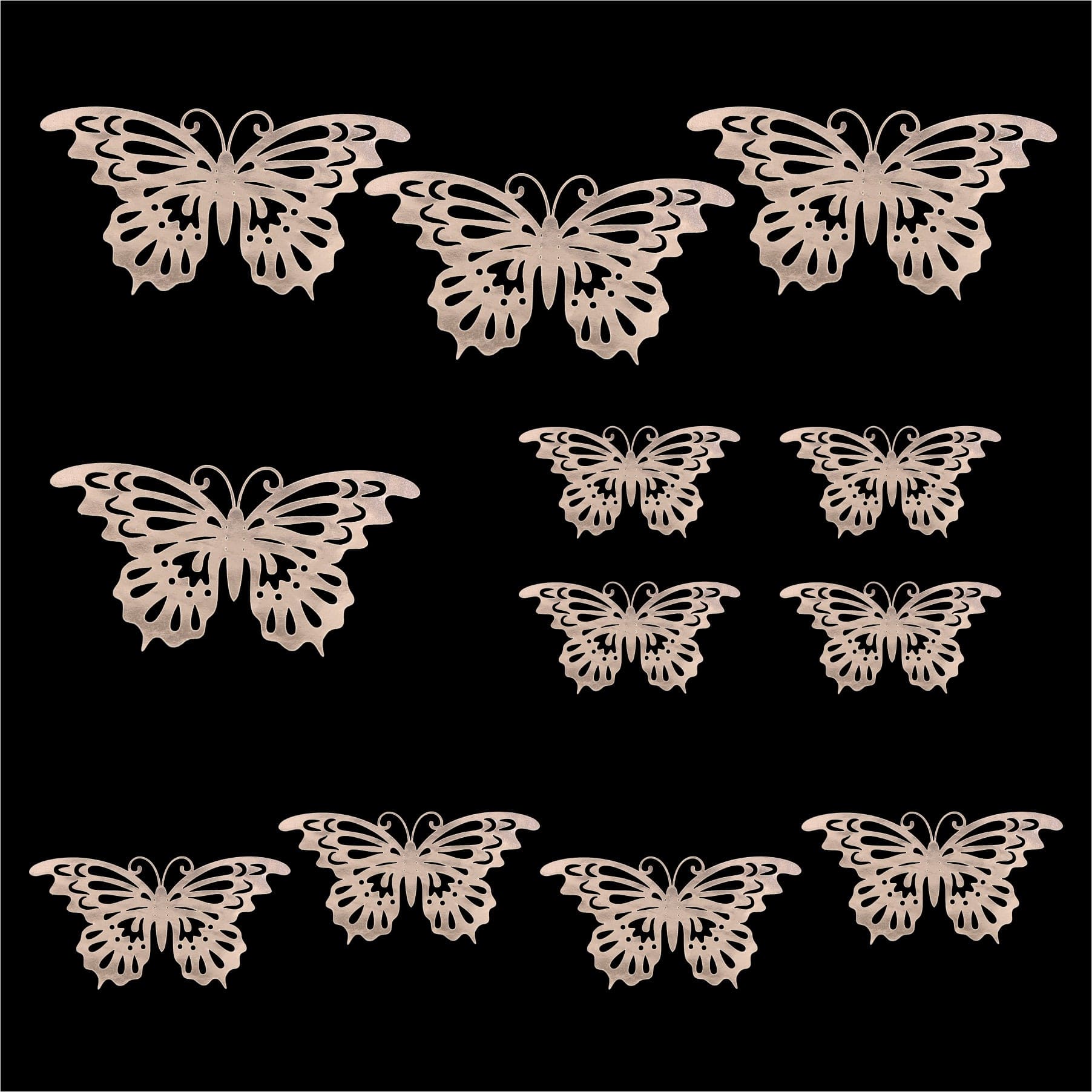 Crafteria Copper 3D Metallic Butterflies Decoration D01