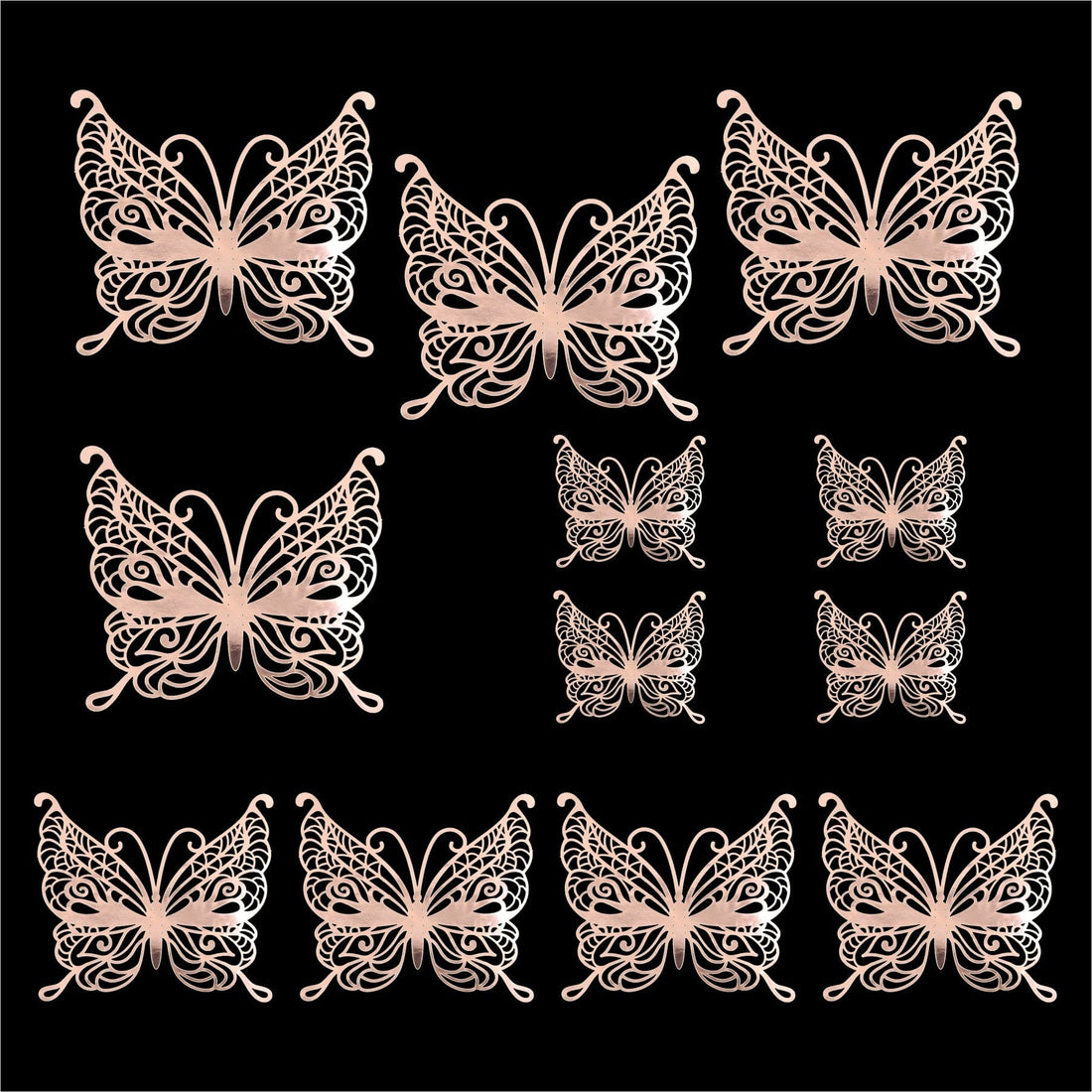Crafteria Gold 3D Metallic Butterflies Decoration D02