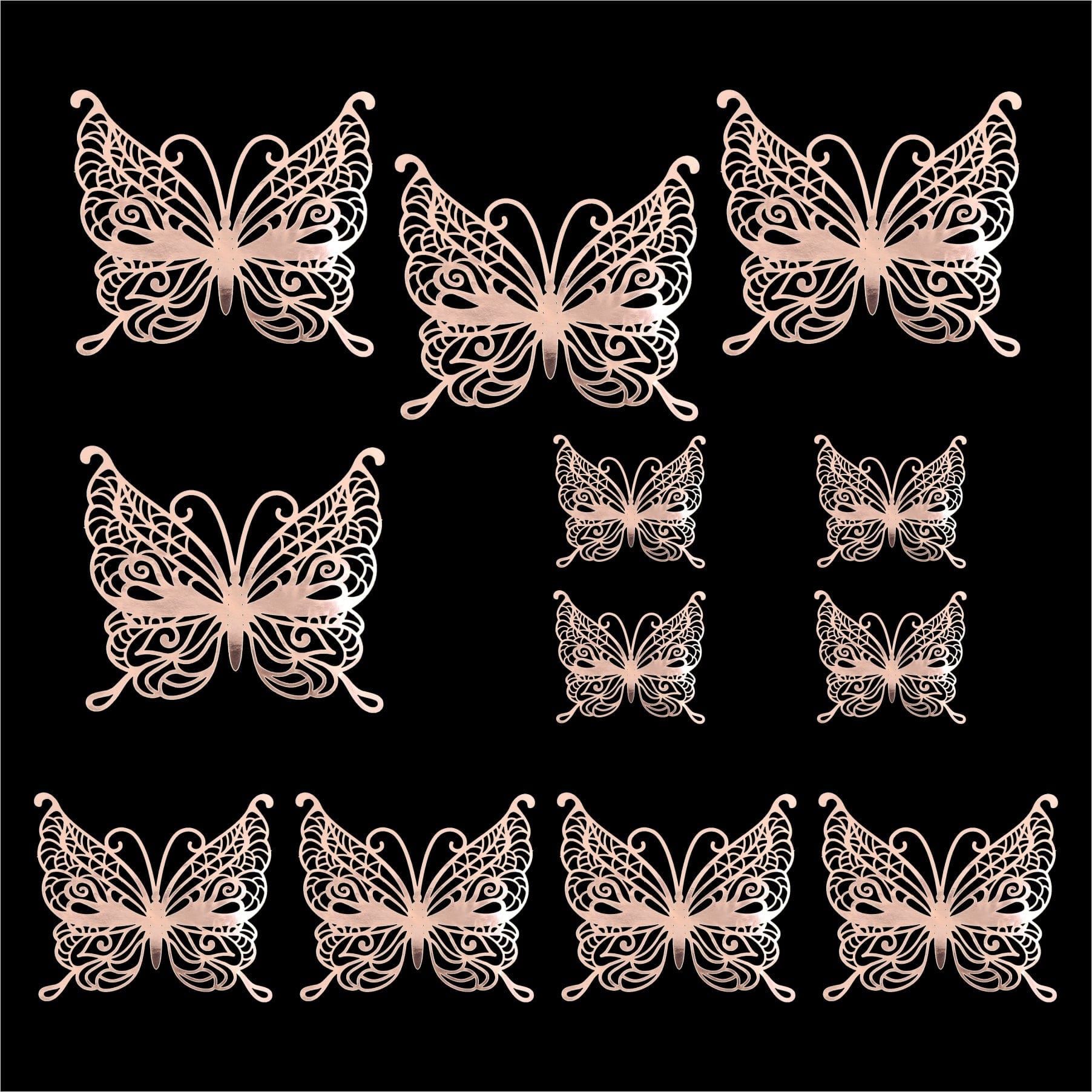 Crafteria Copper 3D Metallic Butterflies Decoration D02