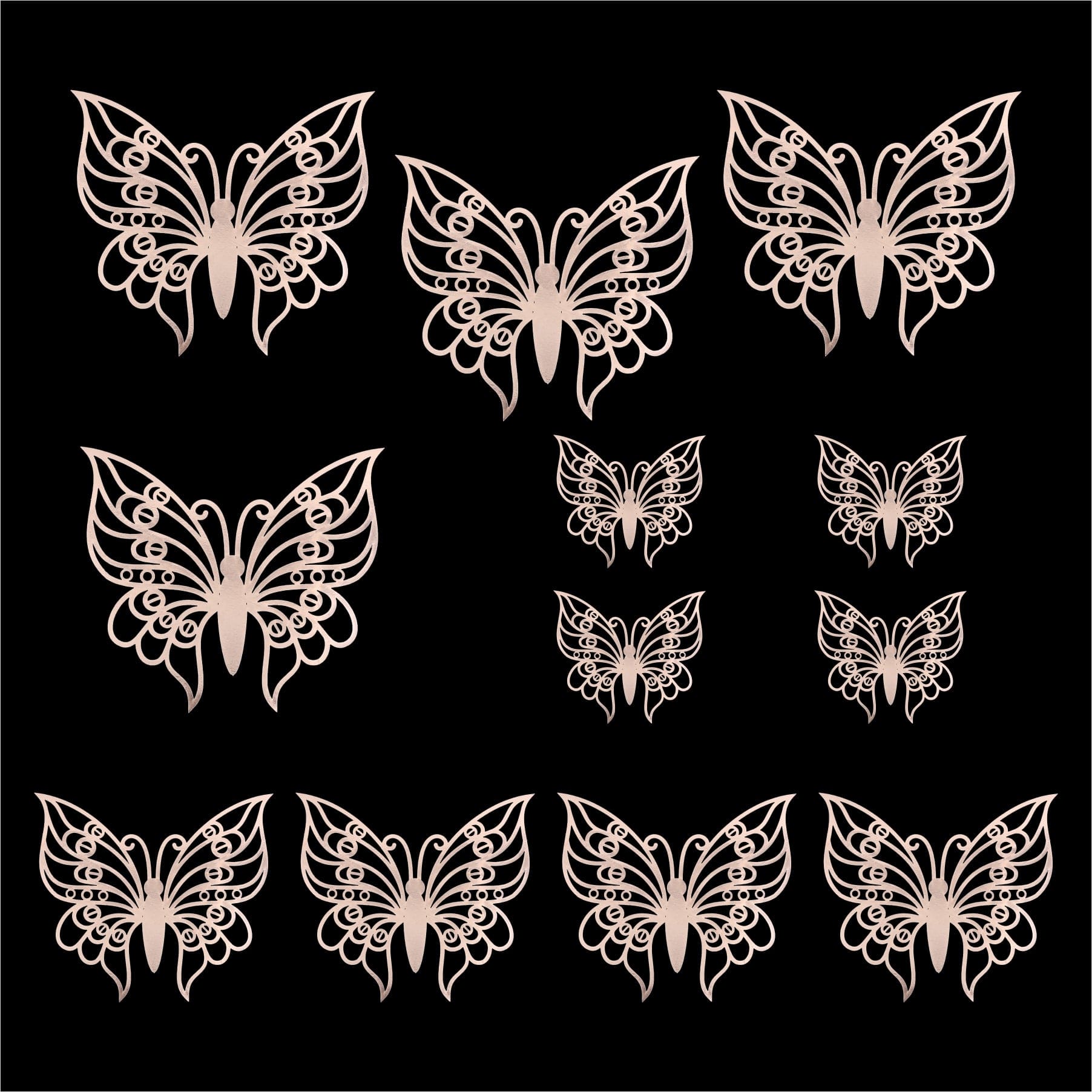Crafteria Copper 3D Metallic Butterflies Decoration D03