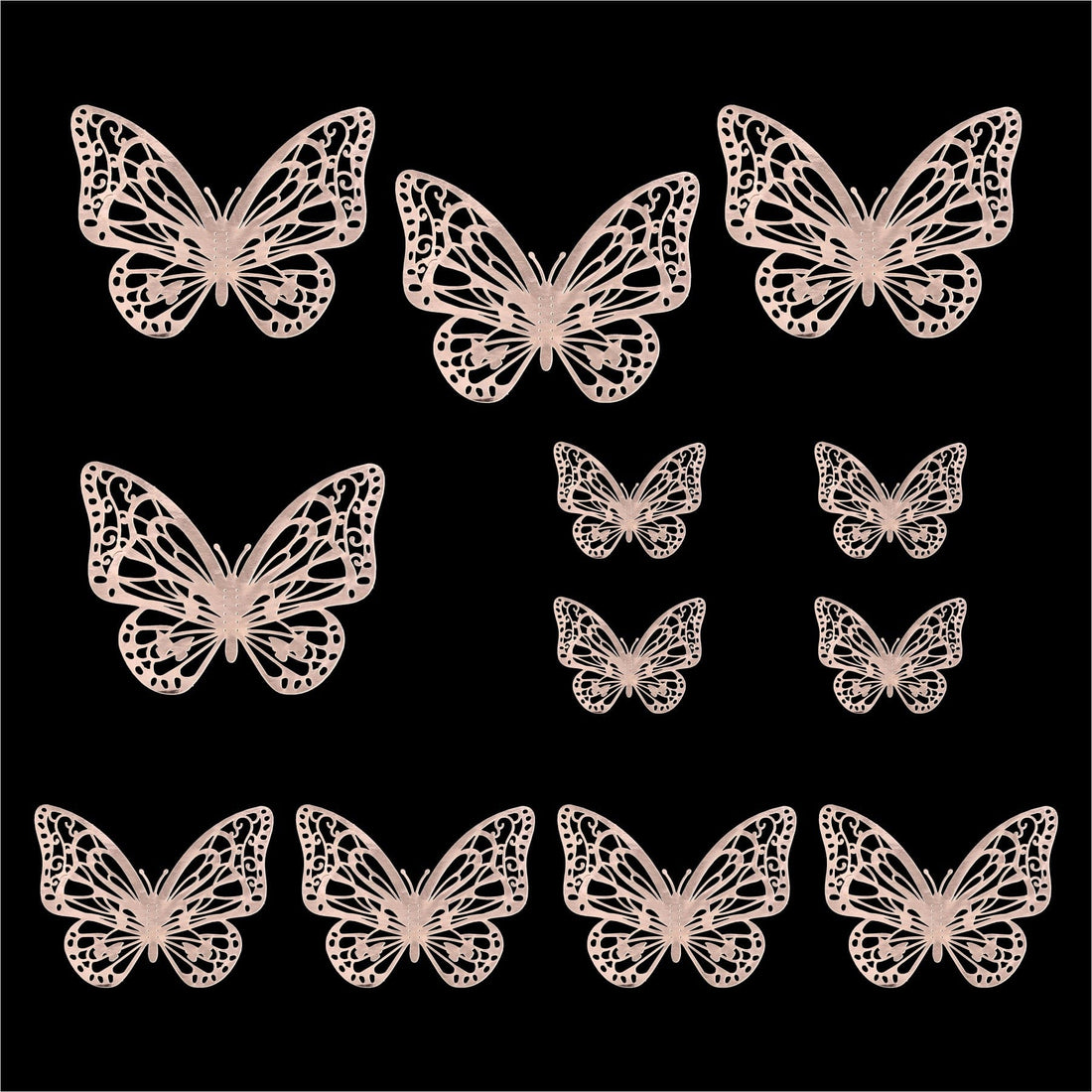 Crafteria Gold 3D Metallic Butterflies Decoration D04