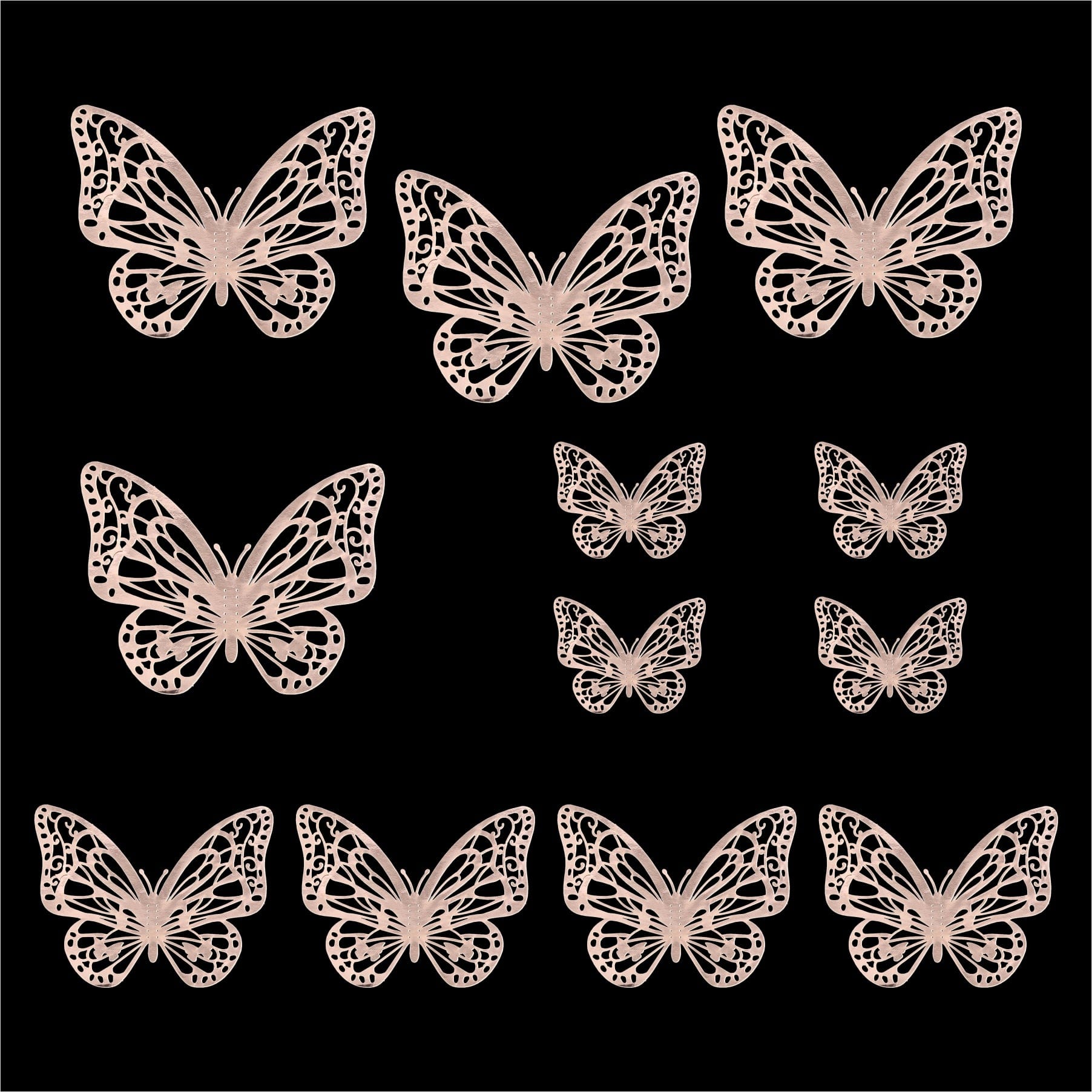 Crafteria Copper 3D Metallic Butterflies Decoration D04
