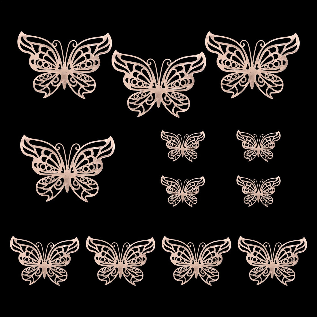 Crafteria Gold 3D Metallic Butterflies Decoration D05
