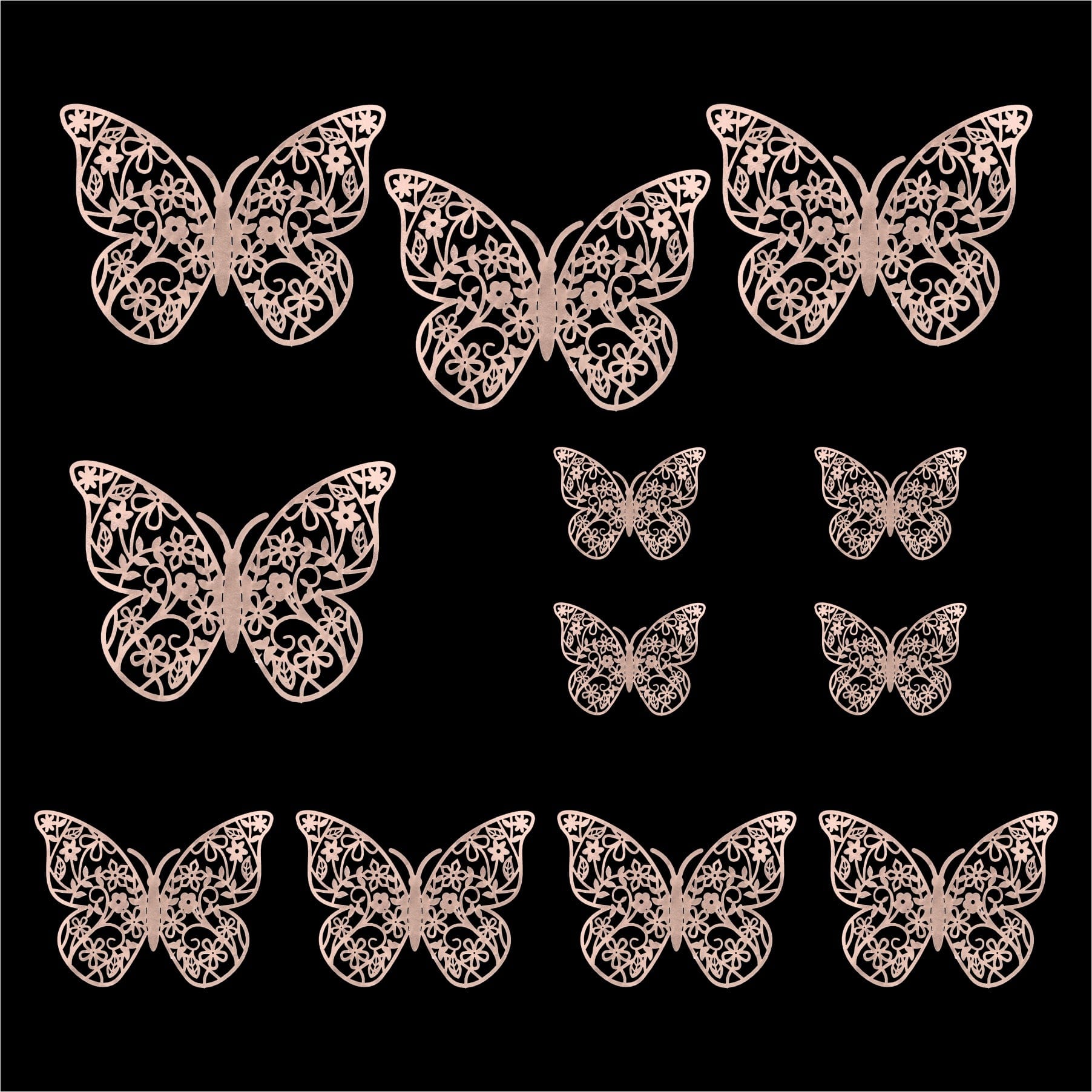 Crafteria Copper 3D Metallic Butterflies Decoration D07