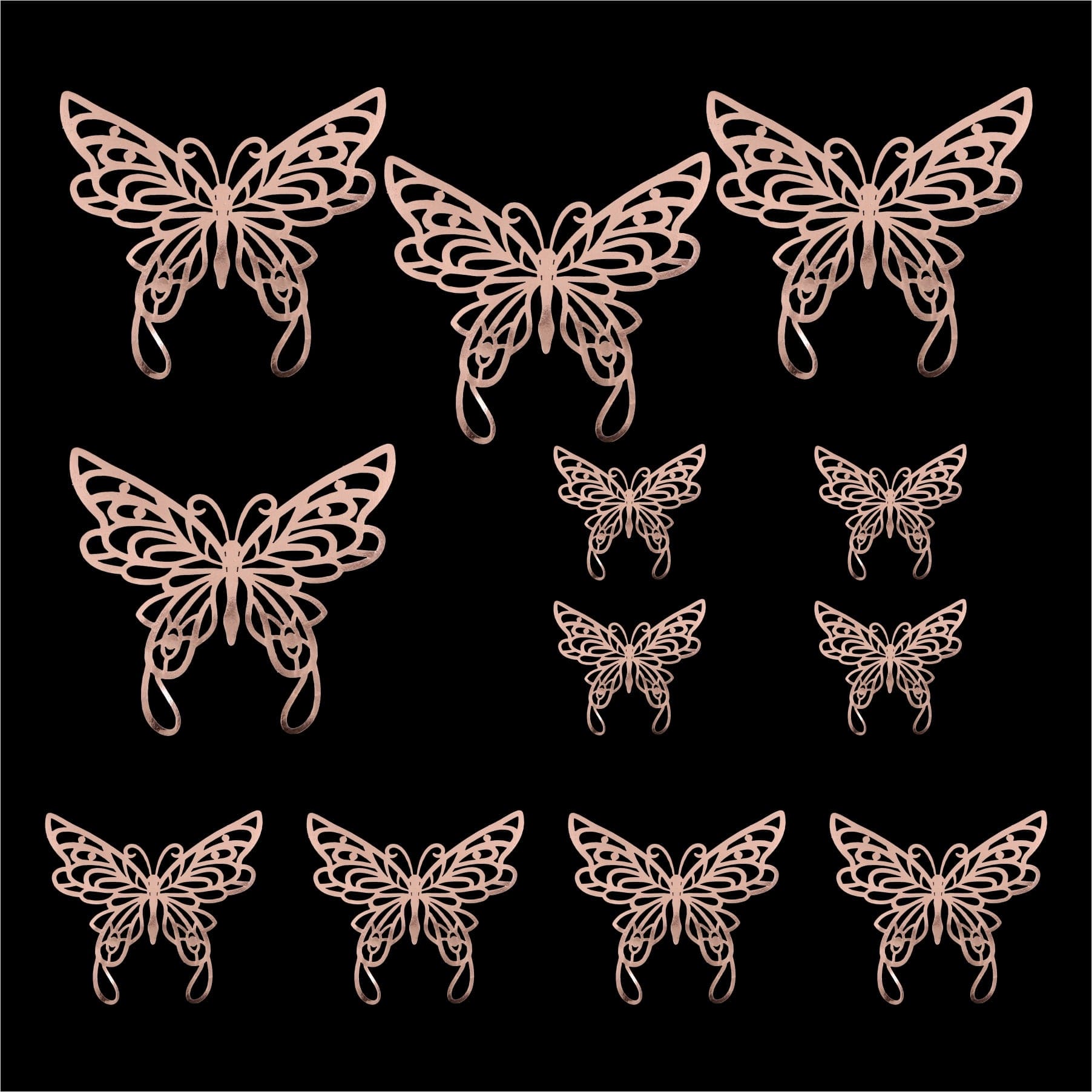 Crafteria Copper 3D Metallic Butterflies Decoration D09