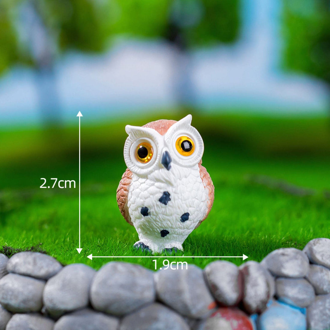 my store MINIATURE White Belly Light Brown Owl