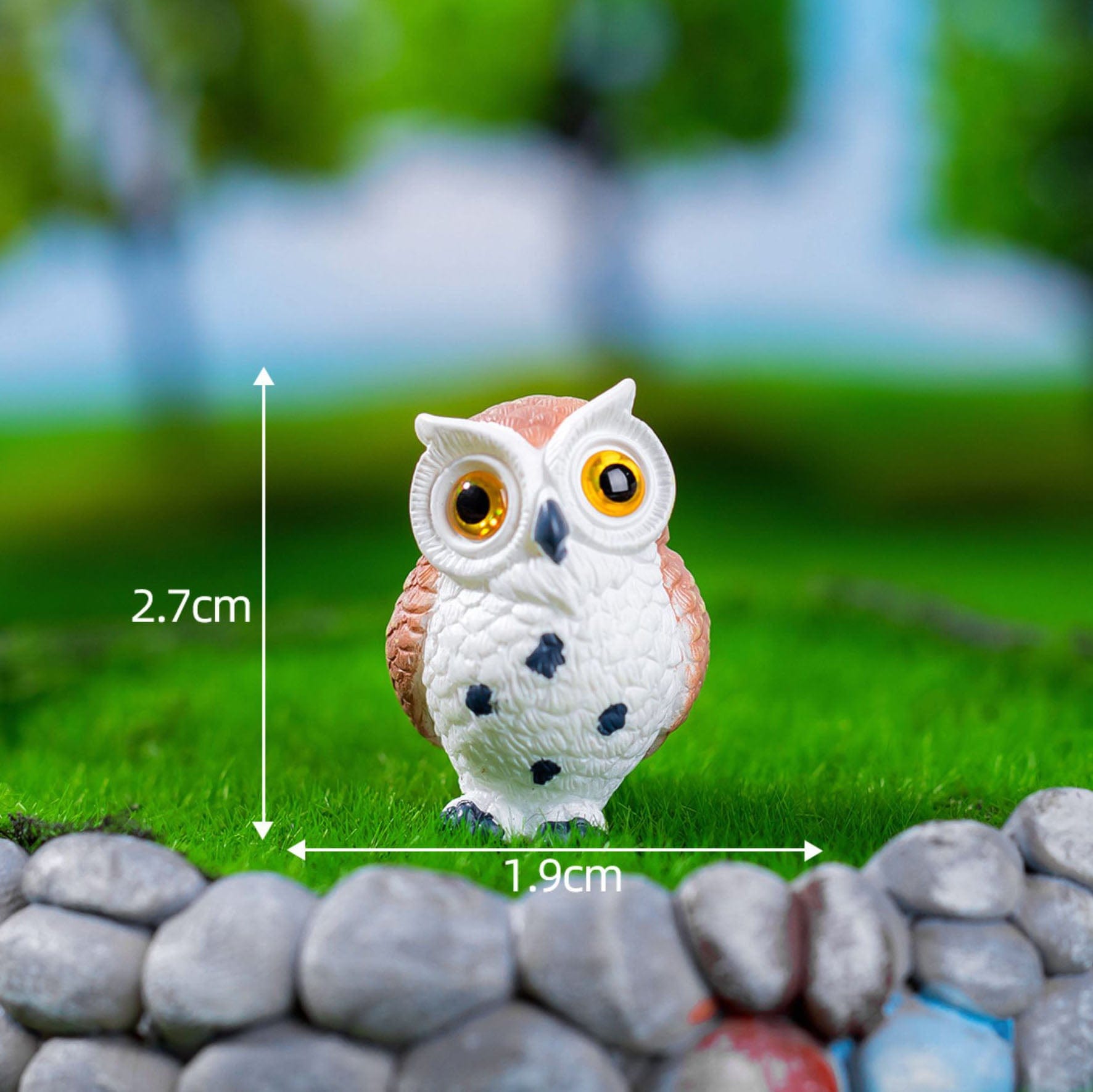 my store MINIATURE White Belly Light Brown Owl