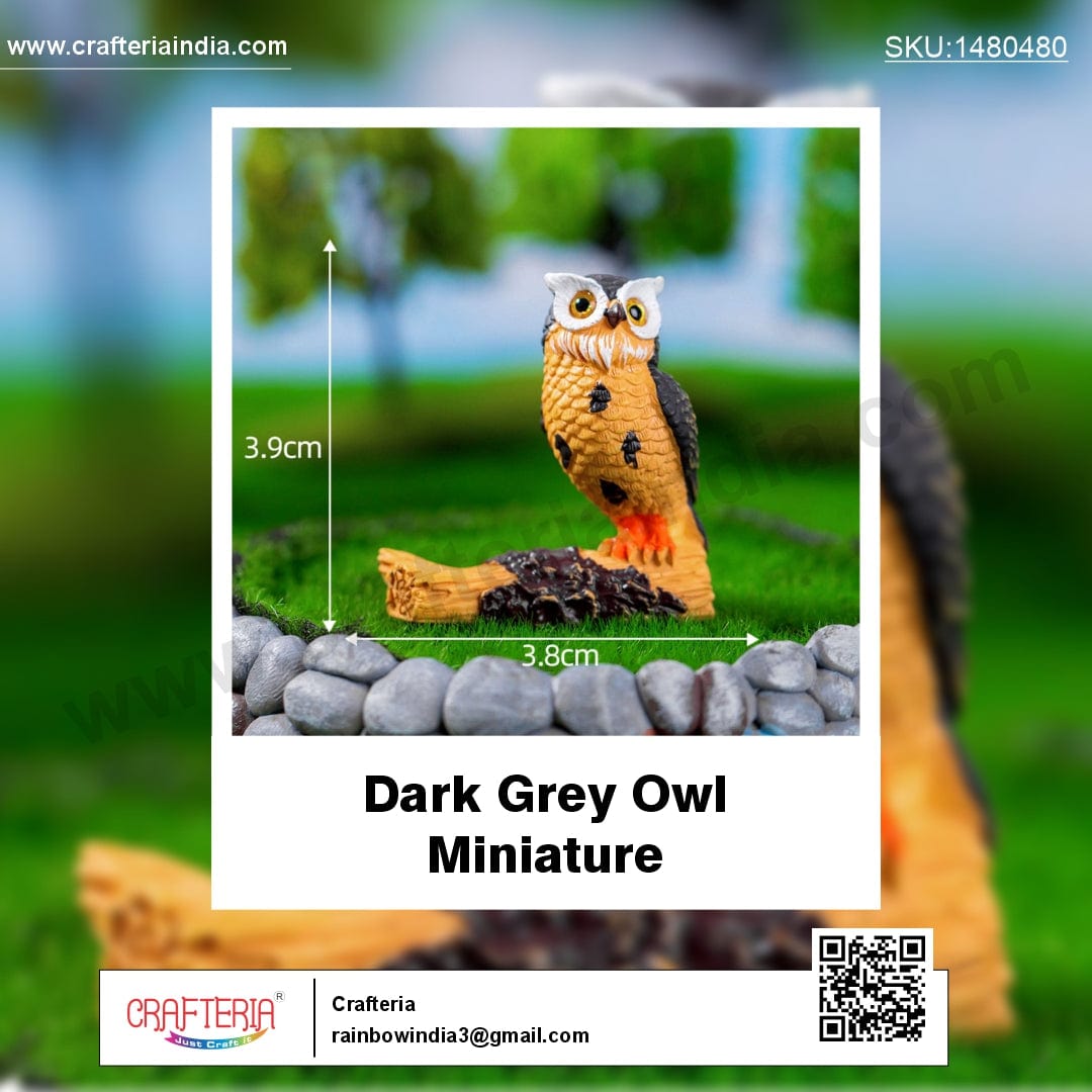 my store MINIATURE Dark Gray Owl