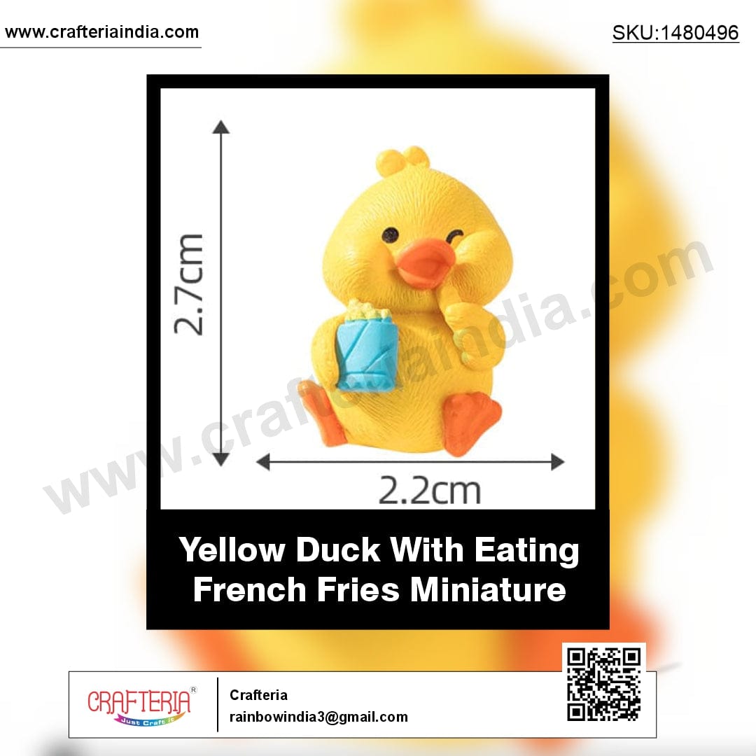my store MINIATURE Yellow Duck With Eating French Fries