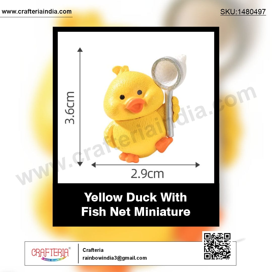 my store MINIATURE Yellow Duck With Fish net