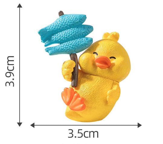 my store MINIATURE Yellow Duck With Forked Fish