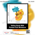 my store MINIATURE Yellow Duck With Forked Fish