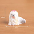 my store MINIATURE Pink Bow Black Tail Maltese Dog