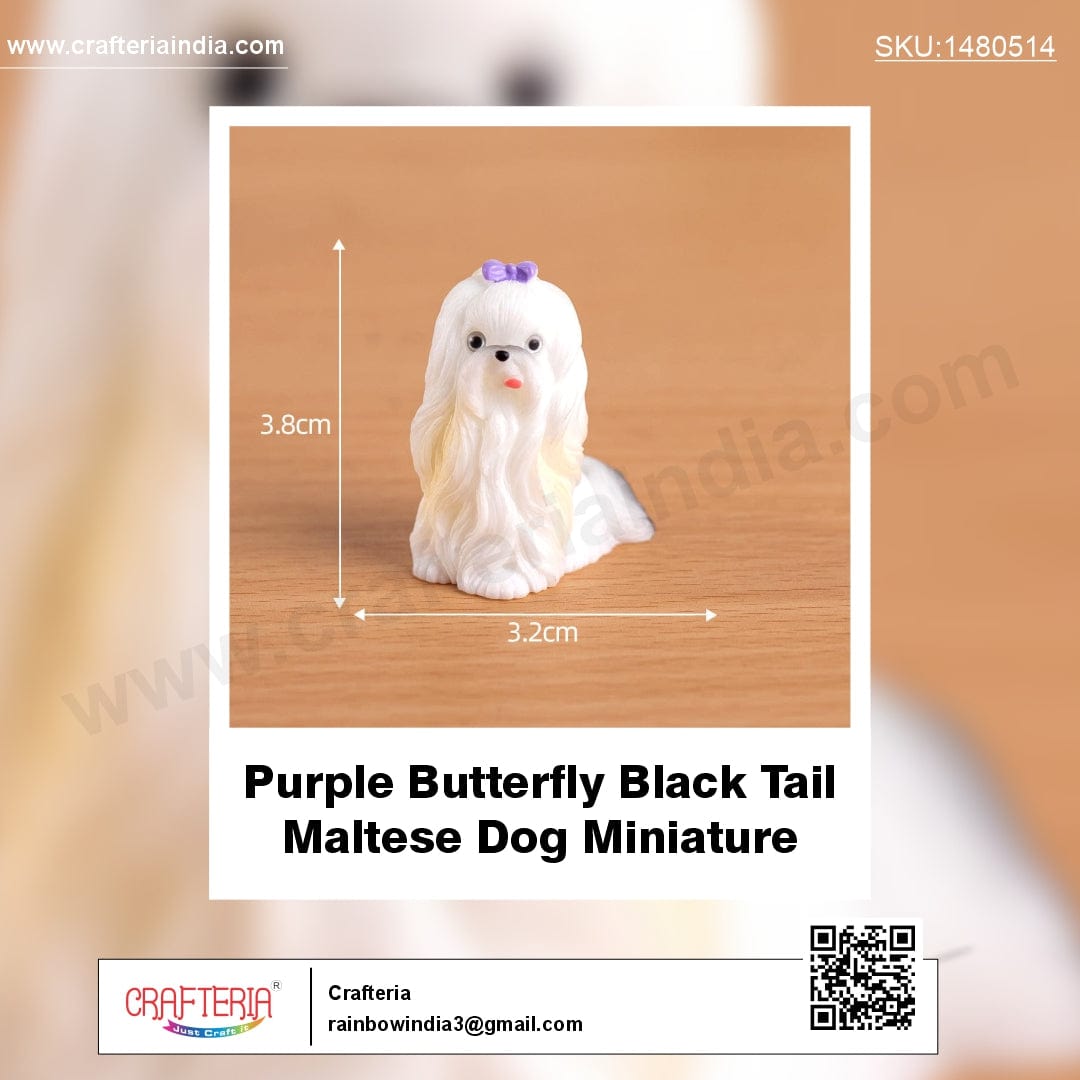 my store MINIATURE Purple Butterfly Black Tail Maltese Dog