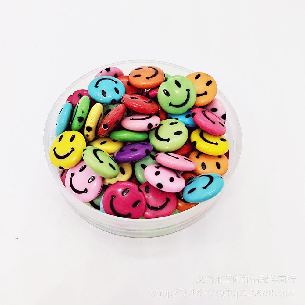 my store BEADS Round Smiley Face Beads (Col+Blk)