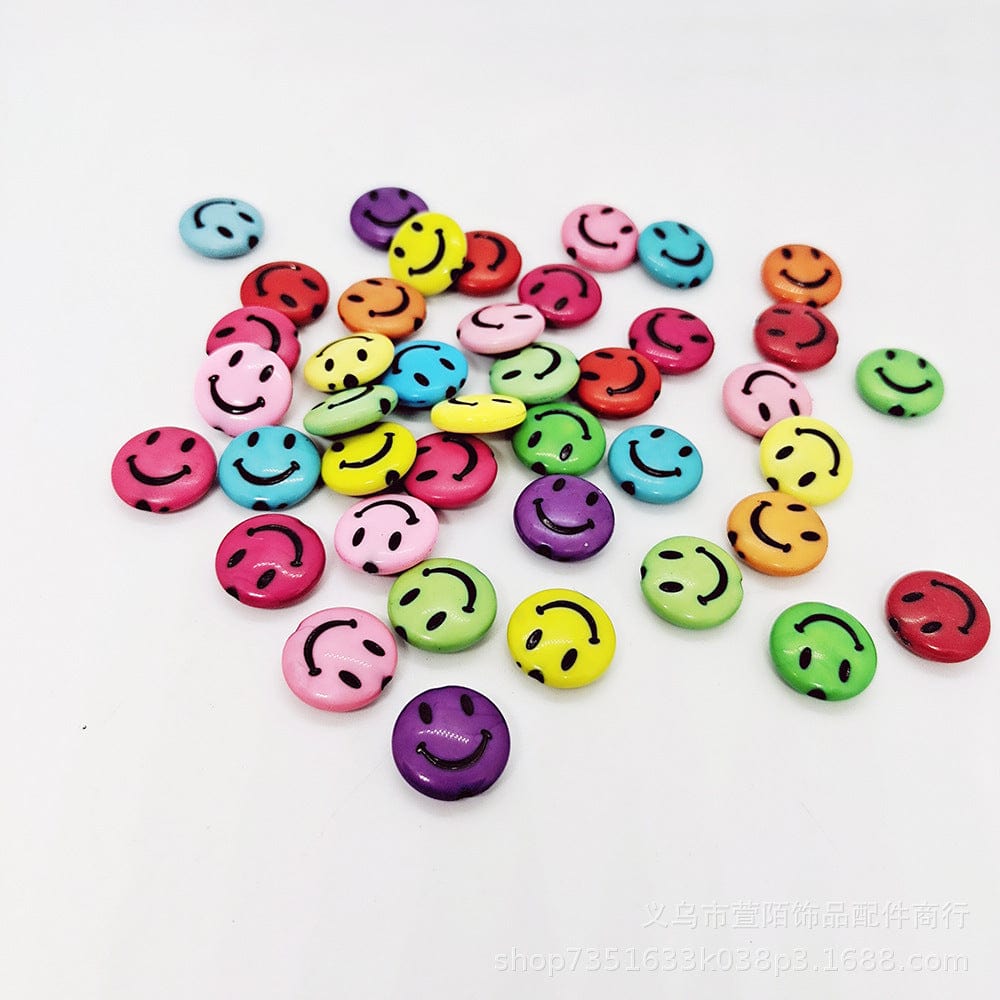 my store BEADS Round Smiley Face Beads (Col+Blk)