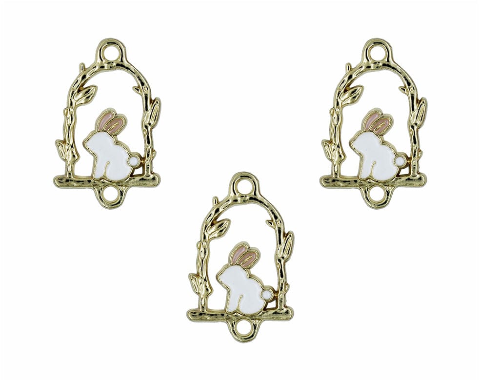 my store CHARMS RABBIT SEATING ON SWING ENAMEL PENDANT CHARMS