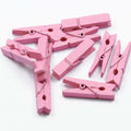 Crafteria PINK SINGLE COLOUR WOODEN CLIPS 4.8CM