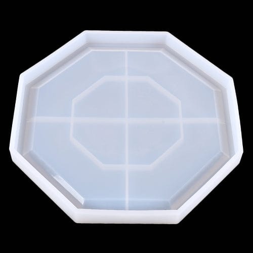 My Store Silicon Mould OCTAGON TRAY WITH ANGULAR BOUNDRY MOULD