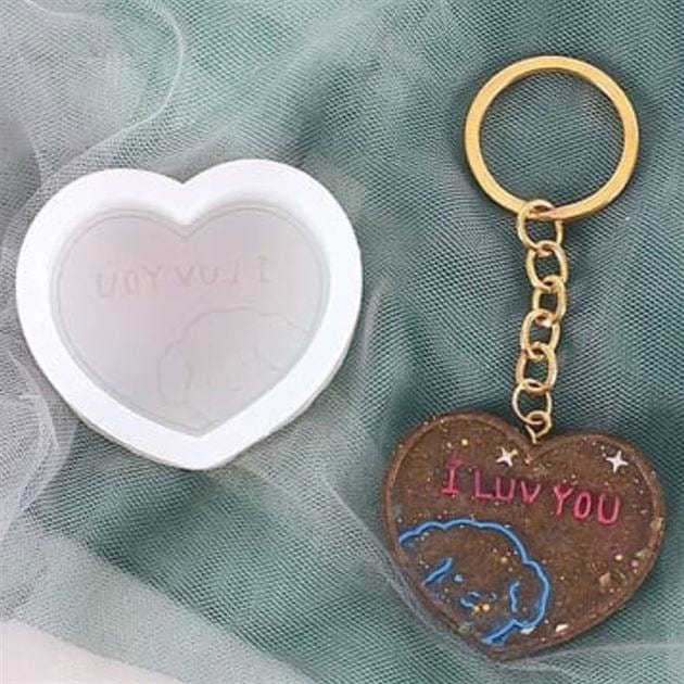 My Store Silicon Mould I LUV YOU HEART SHAPE KEYCHAIN MOULD