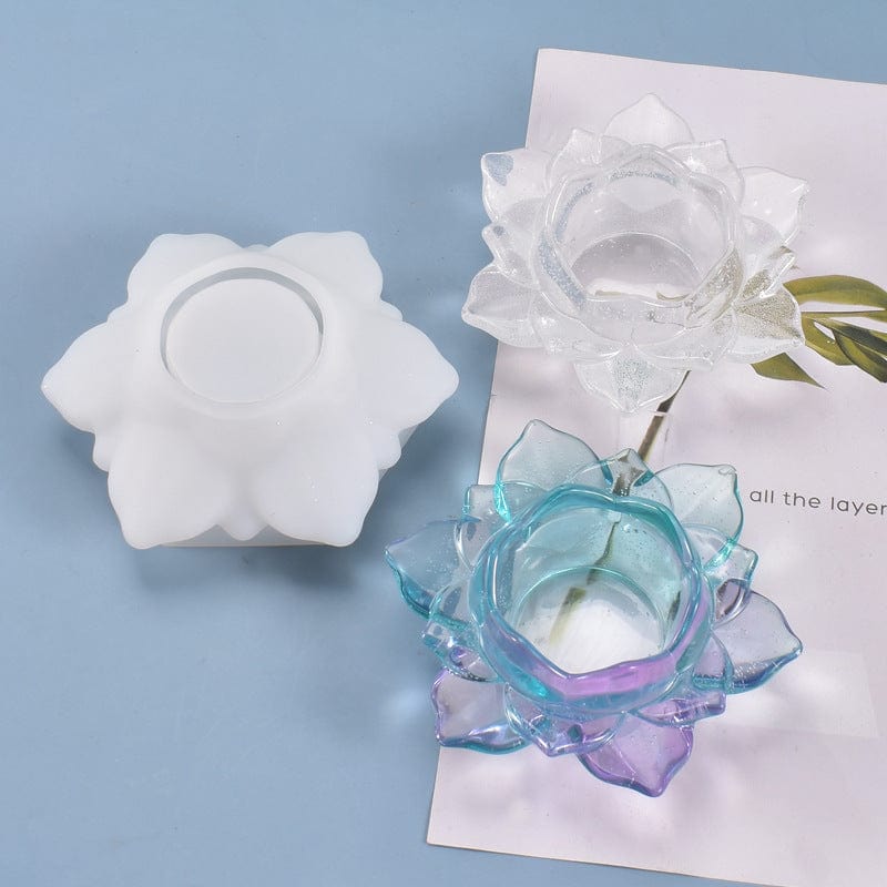 My Store Silicon Mould Lotus Shape Tea Light Candle Holder Mould